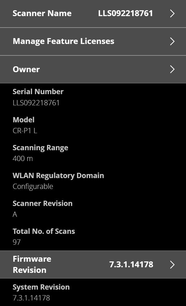 Scanner details