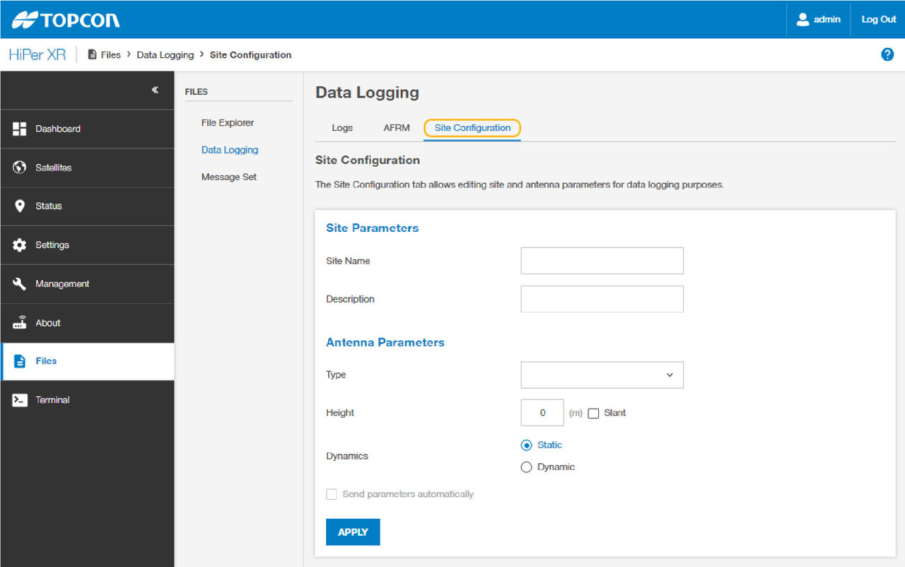 Data recording with the web UI