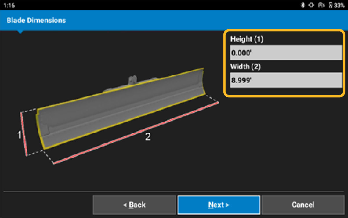 Grader blade measurements - Bobcat, Burchland, Level Best, and SharpGrade